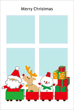 プリントわんパグのクリスマスカードデザイン2